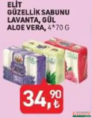 TARIM KREDİ ELİT GÜZELLİK SABUNU 4X70 G fiyat ve kampanya bilgisi